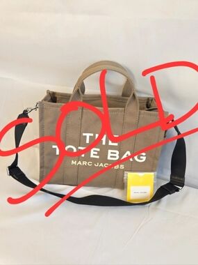 *Authentic*Marc Jacobs THE TOTE BAG Canvas Tote in Slate Green Orig.Black Strap